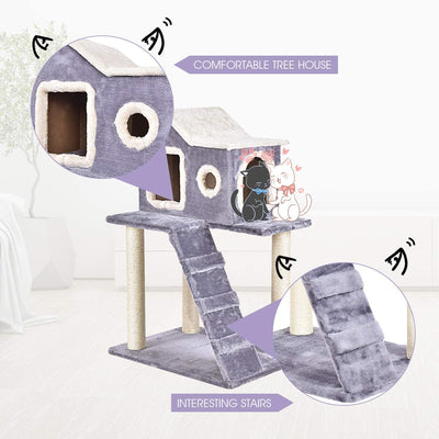 36'' Cat Tree Pet Tower Kitty Condo with Scratching Posts Ladder