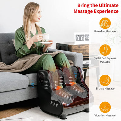 Shiatsu Foot and Calf Massager with Kneading and Heating for Plantar Fasciitis