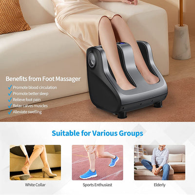 Shiatsu Foot and Calf Massager with Kneading and Heating for Plantar Fasciitis