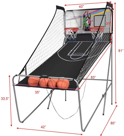 Indoor Double Electronic Basketball Game with 4 Balls