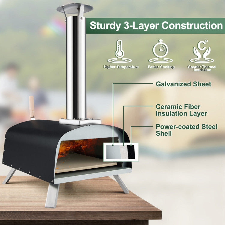 Outdoor Portable 2-in-1 Pizza and Grill Oven Wood Pellet Pizza Maker Machine