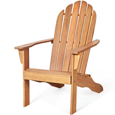 Outdoor Wooden Adirondack Lounge Chair Armchair with Ergonomic Design