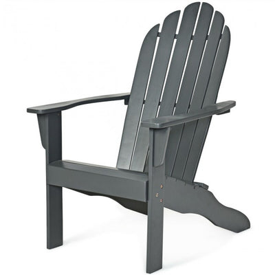 Outdoor Wooden Adirondack Lounge Chair Armchair with Ergonomic Design