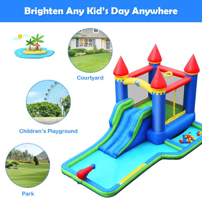 Inflatable Bounce House Castle Water Slide with Climbing Wall