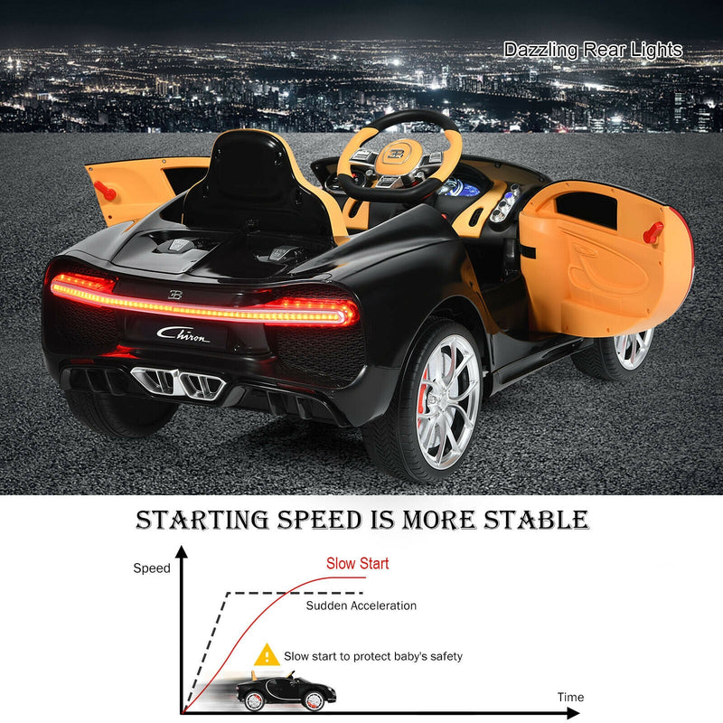 12V Licensed Bugatti Chiron Kids Ride on Car with Storage Box and MP3