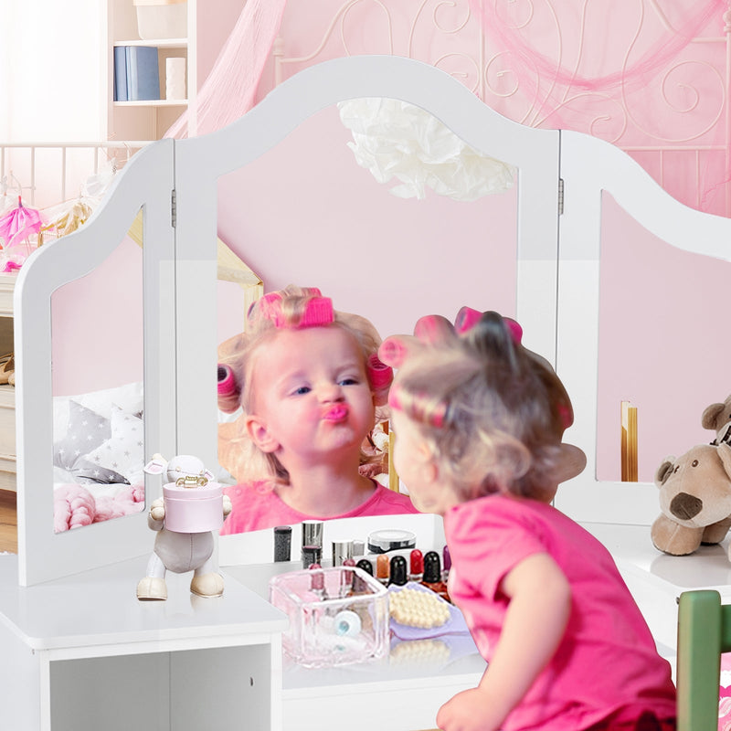 2 in 1 Detachable Design Kids Vanity Dressing Table