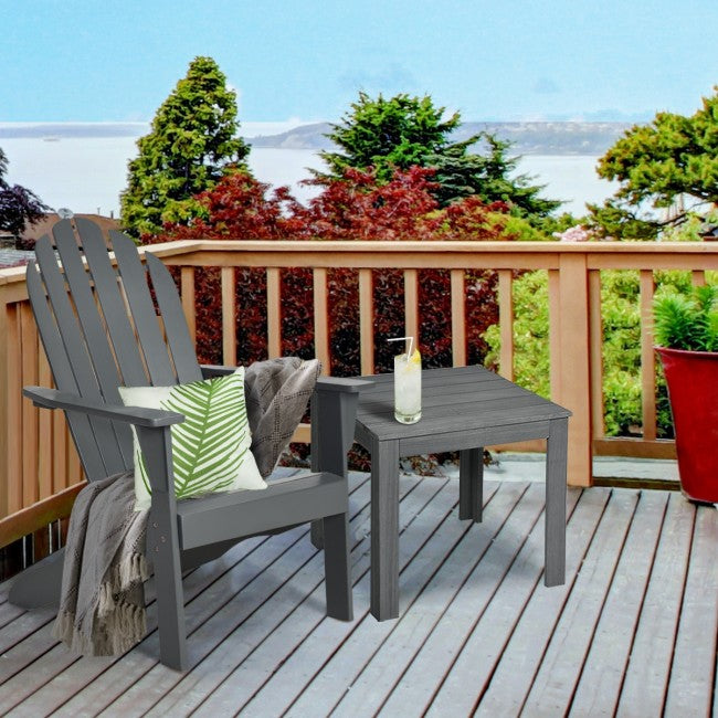 Outdoor Wooden Adirondack Lounge Chair Armchair with Ergonomic Design