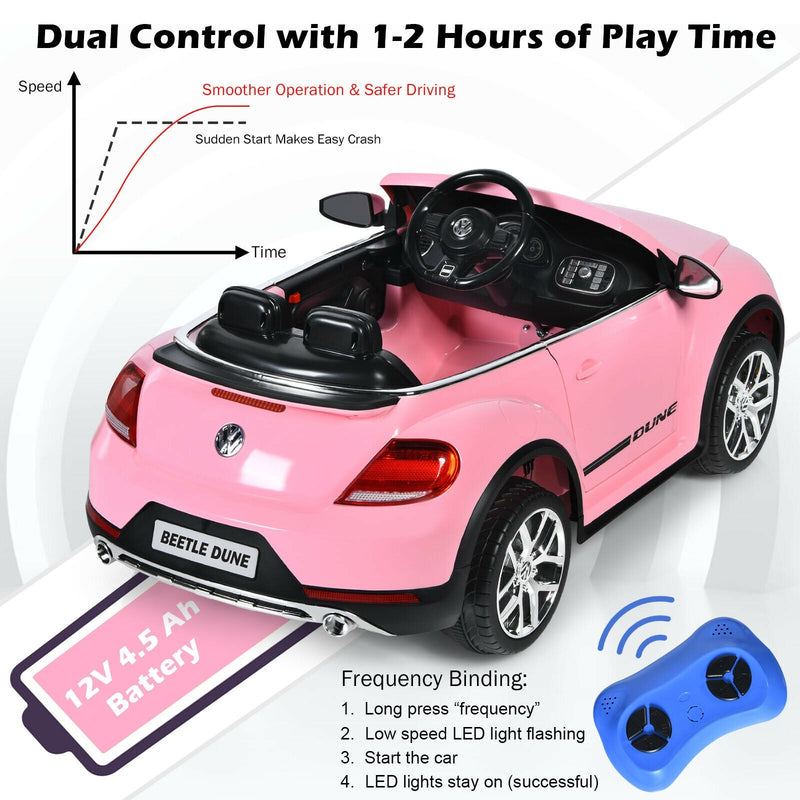 12V Licensed Volkswagen Beetle Kids Ride On Car with Remote Control