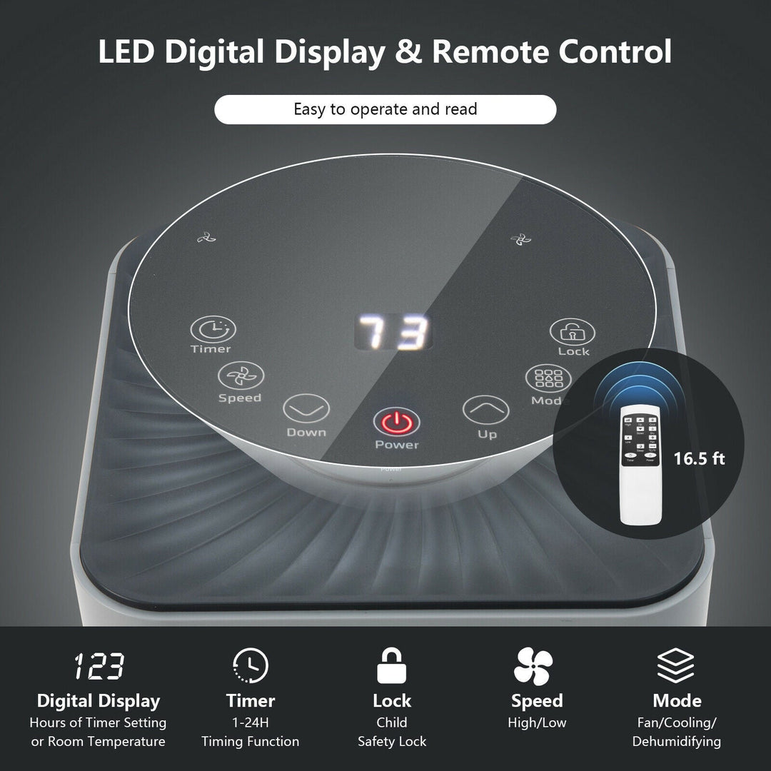 8000BTU 3-in-1 Portable Air Conditioner with Remote Control