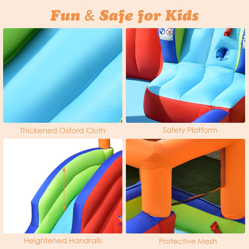 6-in-1 Kids Pirate Ship Water Slide Inflatable Bounce House with Water Guns Without Blower