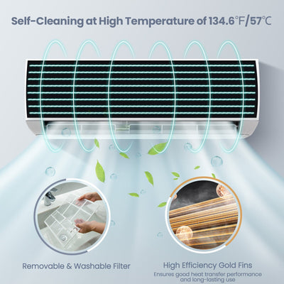 18000 BTU Mini Split Air Conditioner with 17 SEER Heater