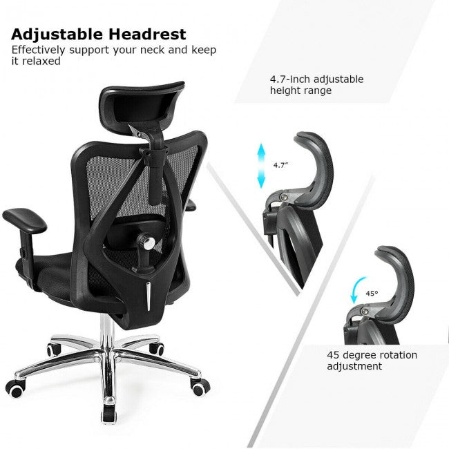 Chairliving - Mesh Swivel High Back Office Chair with Adjustable Height