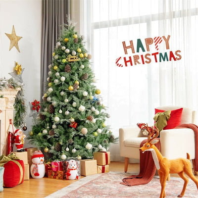 7ft Snow Flocked Hinged Artificial Christmas Tree with 1139 Branch Tips