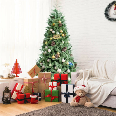 7ft Snow Flocked Hinged Artificial Christmas Tree with 1139 Branch Tips