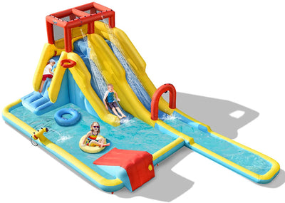 Water Park Kids Backyard Water Slides With Splash Pool