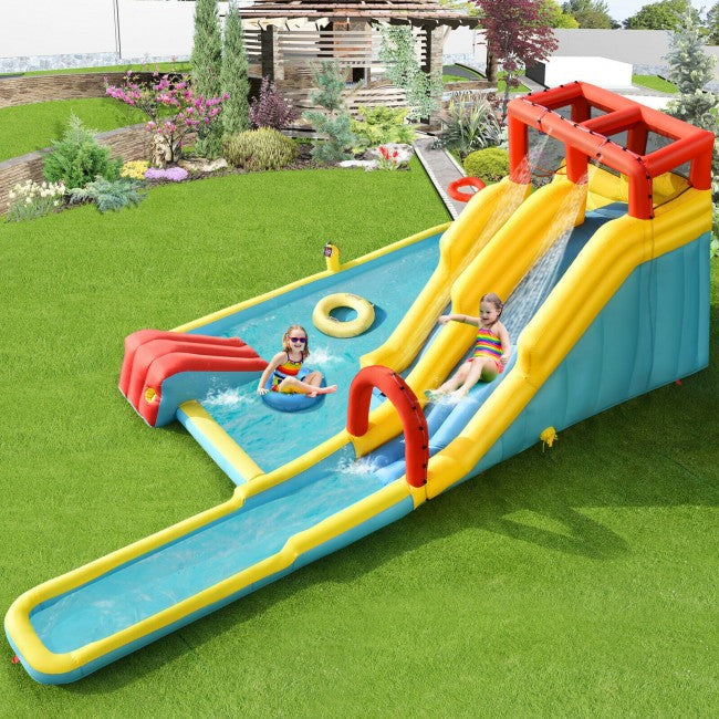 Water Park Kids Backyard Water Slides With Splash Pool