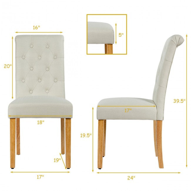 Set of 2 Tufted Dining Chairs
