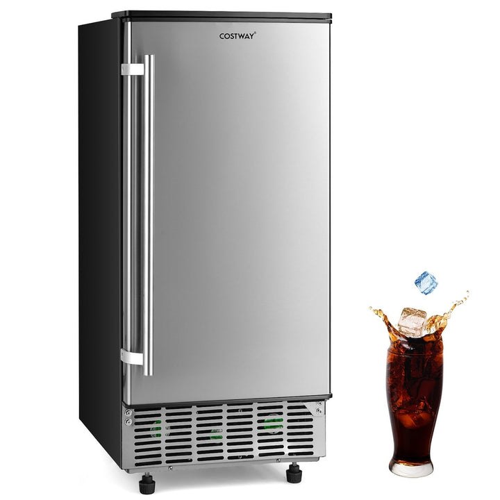 80Lbs/24H Commercial External Lab Ice Maker Free-Standing Under Counter Ice Machine with LED Light and 24H Timer