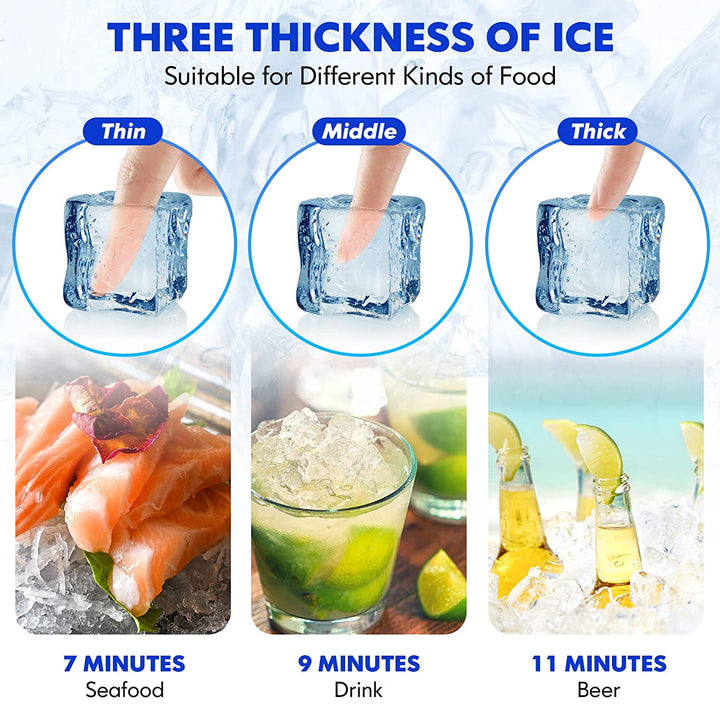 80Lbs/24H Commercial External Lab Ice Maker Free-Standing Under Counter Ice Machine with LED Light and 24H Timer