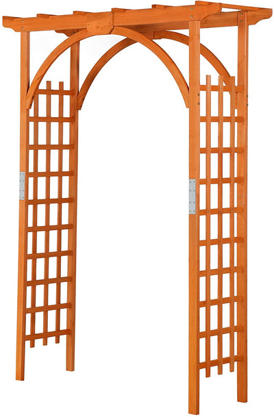 85" Outdoor Wood Arbor Arch, Garden Archway Lattice Trellis Pergola for Backyard Climbing Plants and Wedding Bridal Decor