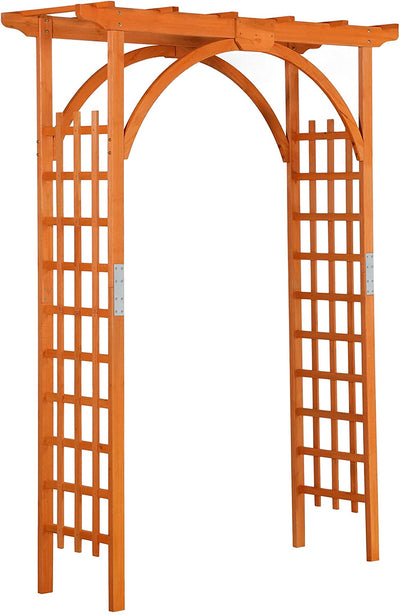 85" Outdoor Wood Arbor Arch, Garden Archway Lattice Trellis Pergola for Backyard Climbing Plants and Wedding Bridal Decor