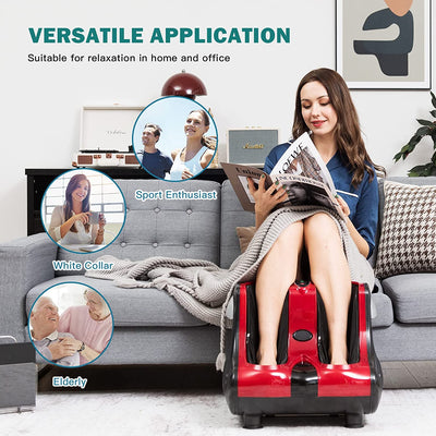 Shiatsu Foot Calf Leg Massager with Kneading Rolling Vibration Heating for Stress Relief Tired Feet