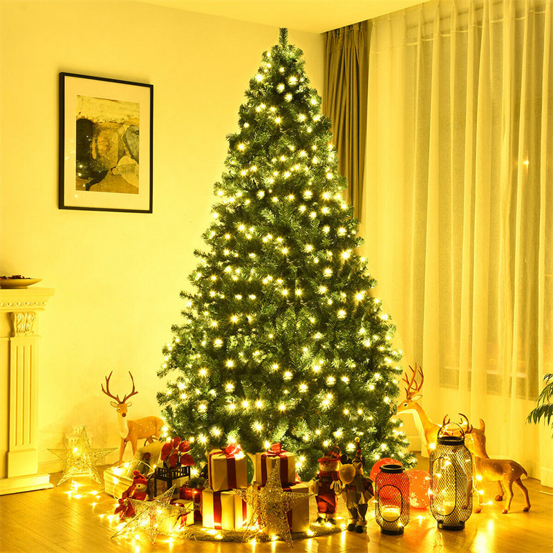 8ft-pre-lit-hinged-spruce-pvc-artificial-christmas-tree-with-430-led-lights