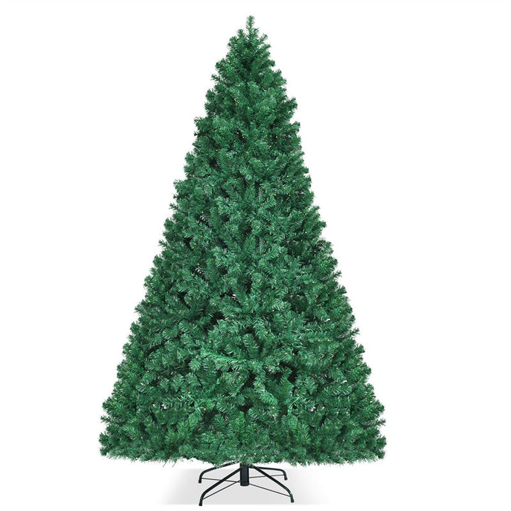 8FT Pre-Lit Hinged Spruce PVC Artificial Christmas Tree with 430 LED Lights