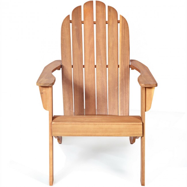 Outdoor Wooden Adirondack Lounge Chair Armchair with Ergonomic Design