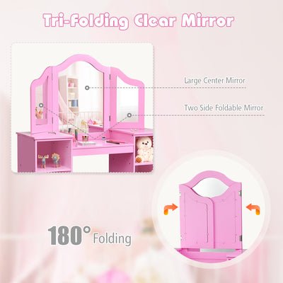 2 in 1 Detachable Design Kids Vanity Dressing Table