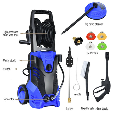3000PSI Electric Portable High Power Washer with 5 Nozzles