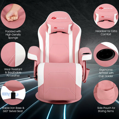 Ergonomic High Back Massage Gaming Chair with Pillow