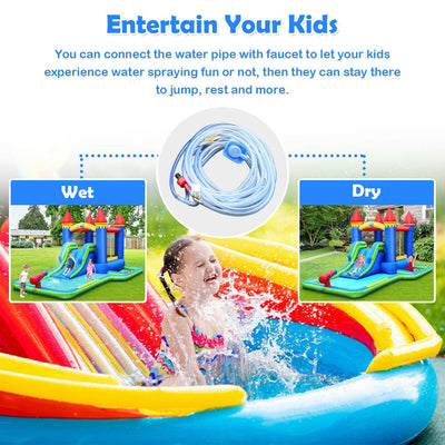 Inflatable Bounce House Castle Water Slide with Climbing Wall