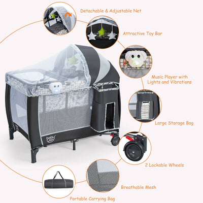 Portable Baby Playard with Changing Station and Net