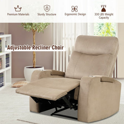 Single Recliner Chair Adjustable Sofa Lounger Home Theater Recliner Sofa Furniture with Backrest and Thick Seat Cushion