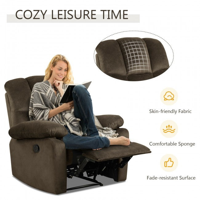 Single Recliner Chair Home Theater Sofa Lounger with Padded Seat Backrest