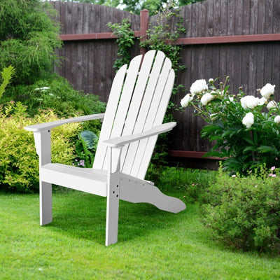 Outdoor Wooden Adirondack Lounge Chair Armchair with Ergonomic Design