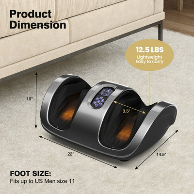 Therapeutic Shiatsu Foot Massager Calf Leg Massage Machine with Heat Deep Kneading for Plantar Fasciitis
