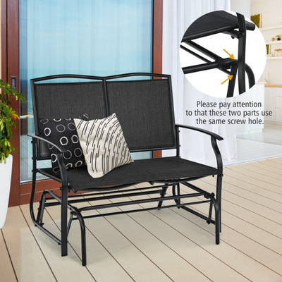 Iron Patio Rocking Chair Swing Chair Lounge Glider for Garden Backyard Pool