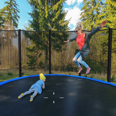 Outdoor Trampoline Combo Bounce Jump with Safety Closure Net Ladder