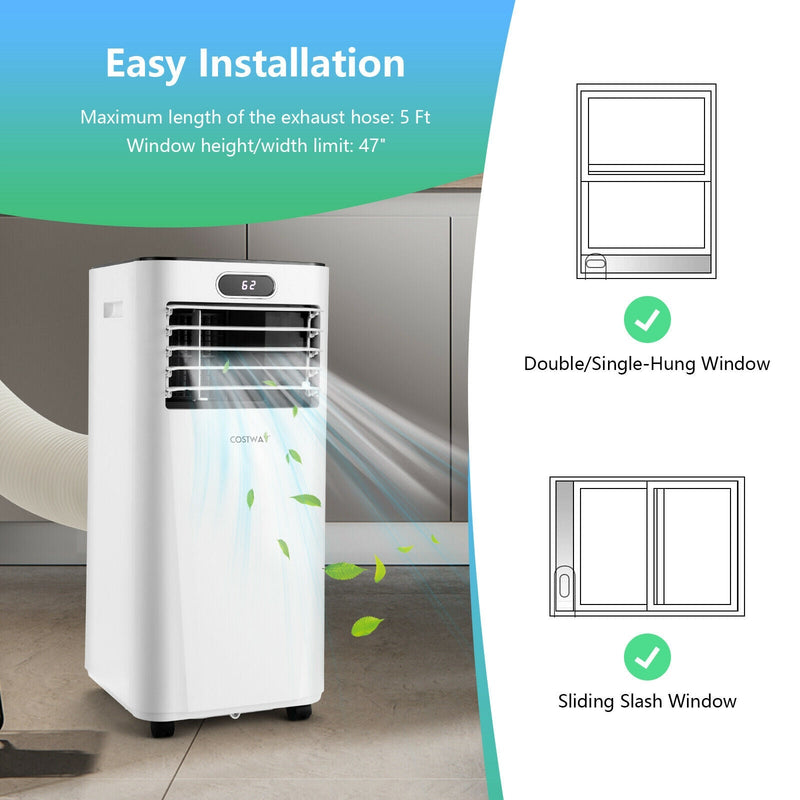 8000BTU 3-in-1 Portable Air Conditioner with Remote Control