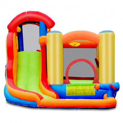 Kids Inflatable Water Slide Park Bounce House Jumping Castle with Ball Shooting and Air Blower for Summer Playland