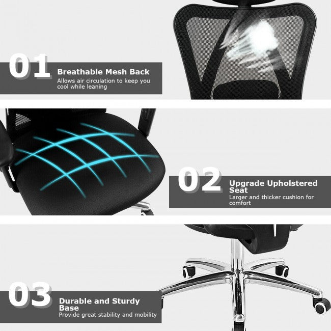 Chairliving - Mesh Swivel High Back Office Chair with Adjustable Height