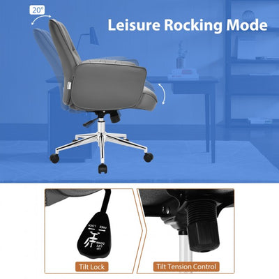 Chairliving - PU Leather Adjustable Swivel with Armrest Home Office Leisure Chair
