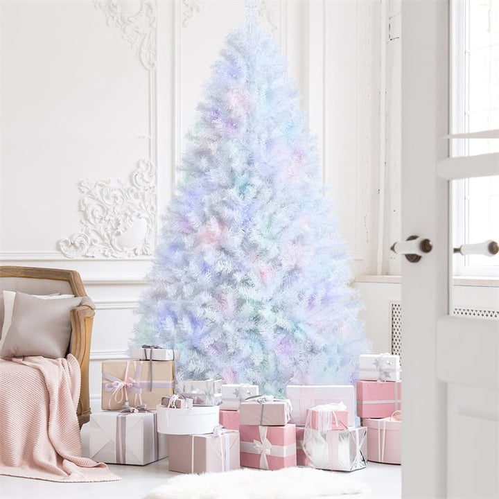8ft White Iridescent Tinsel Artificial Christmas Tree with 1636 Branch Tips