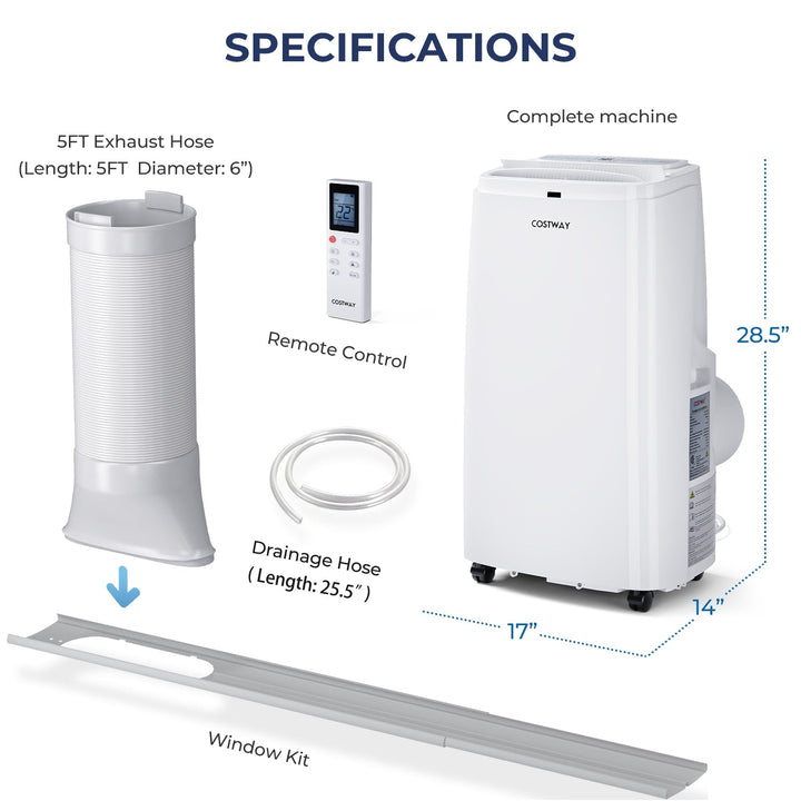 12000BTU 3-in-1 Portable Air Conditioner with Remote