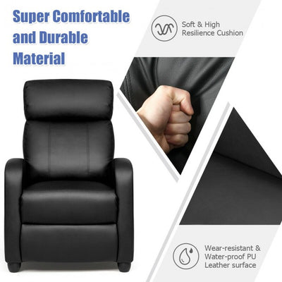 Single Recliner Chair Wingback Chair Home Theater Seating with Massage Function and Side Pocket