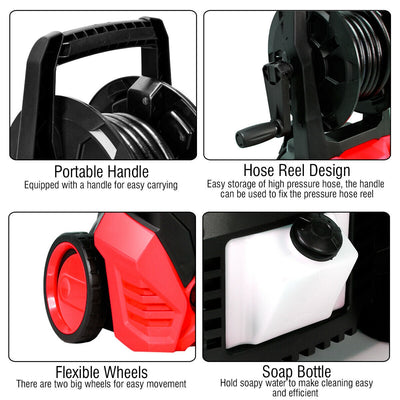 3000PSI Electric Portable High Power Washer with 5 Nozzles