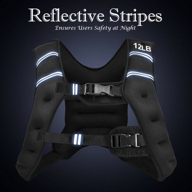 Adjustable Weighted Vest Workout Equipment with Reflective Stripe