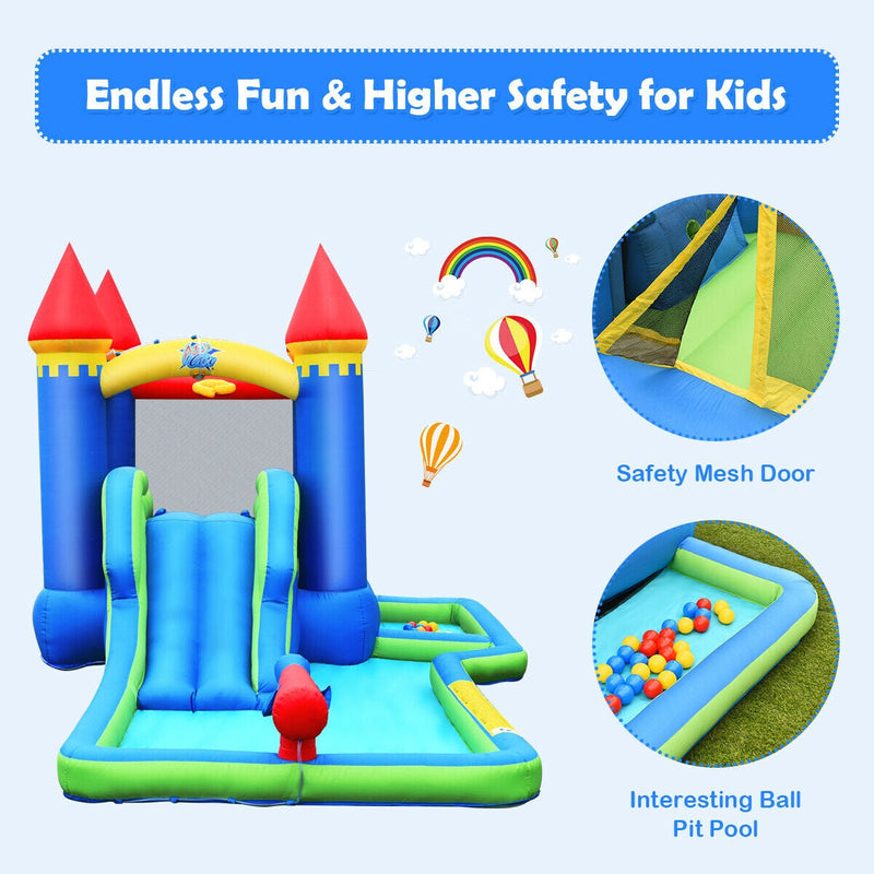 Inflatable Bounce House Castle Water Slide with Climbing Wall